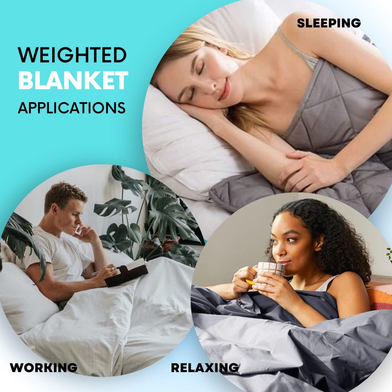 Weighted Blanket 4kg 140 x 210cm for Double King Single Heavy Blank Sleep Essence