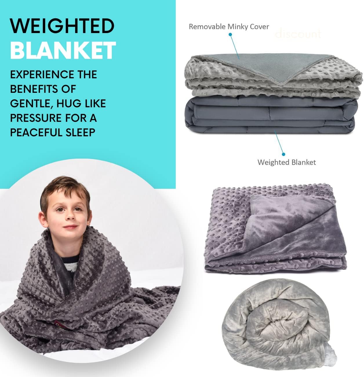 Weighted Blanket 4kg 140 x 210cm for Double King Single Heavy Blank Sleep Essence